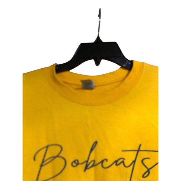 Local Team Preppy Thrashed Yellow Bobcats Pullover Yellow Crewneck Sweatshirt L - Picture 5 of 16